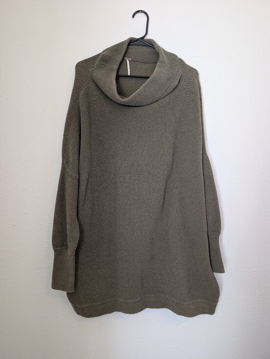 Free People Sweaters - Free People Olive Green Cowl Neck Sweater